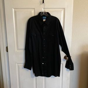 Wrangler snap up long sleeve dress shirt 17X36 western very nice
